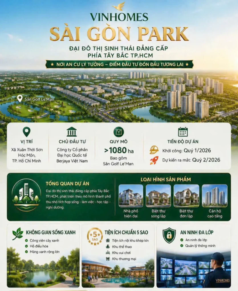 Vingroup chính thức khởi công dự án khu đô thị đại học Quốc Tế tại Hóc Môn ngày 29/04/2026 5 vinhomes saigon park hoc mon 11
