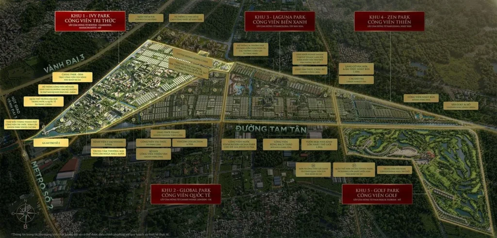 Sơ đồ các phân khu Vinhomes Saigon Park: So sánh đánh giá bán và tiện ích phân khu Vinhomes Hóc Môn 3 Phân khu Ivy Park Vinhomes Saigon Park Hóc Môn