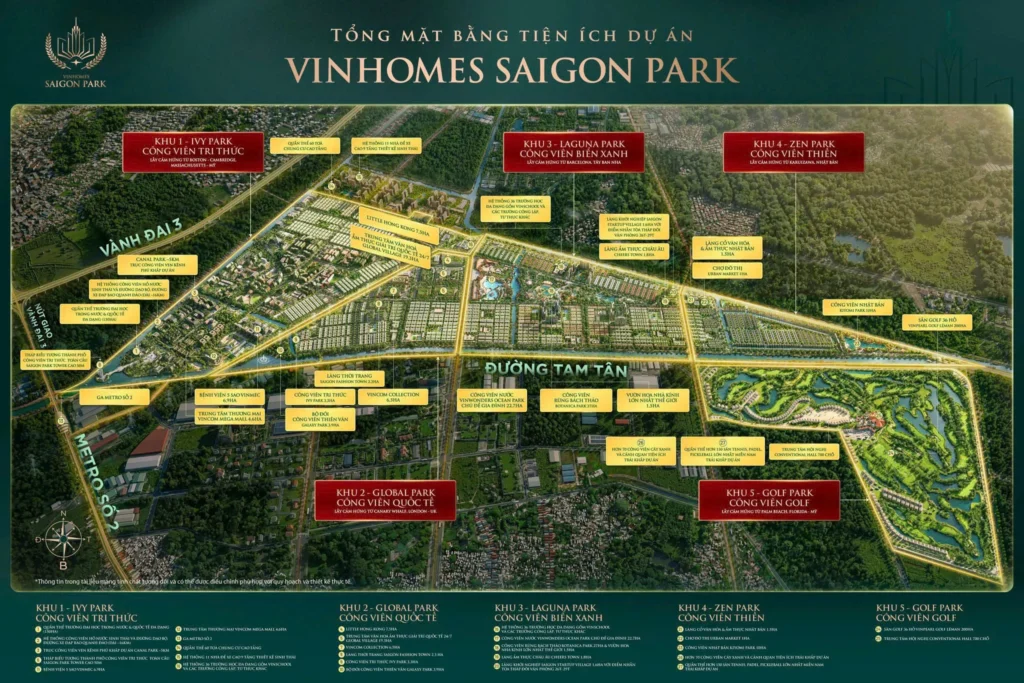 Sơ đồ các phân khu Vinhomes Saigon Park: So sánh đánh giá bán và tiện ích phân khu Vinhomes Hóc Môn 2 mặt bằng quy hoạch các chức năng tại dự án vinhomes saigon park hóc môn